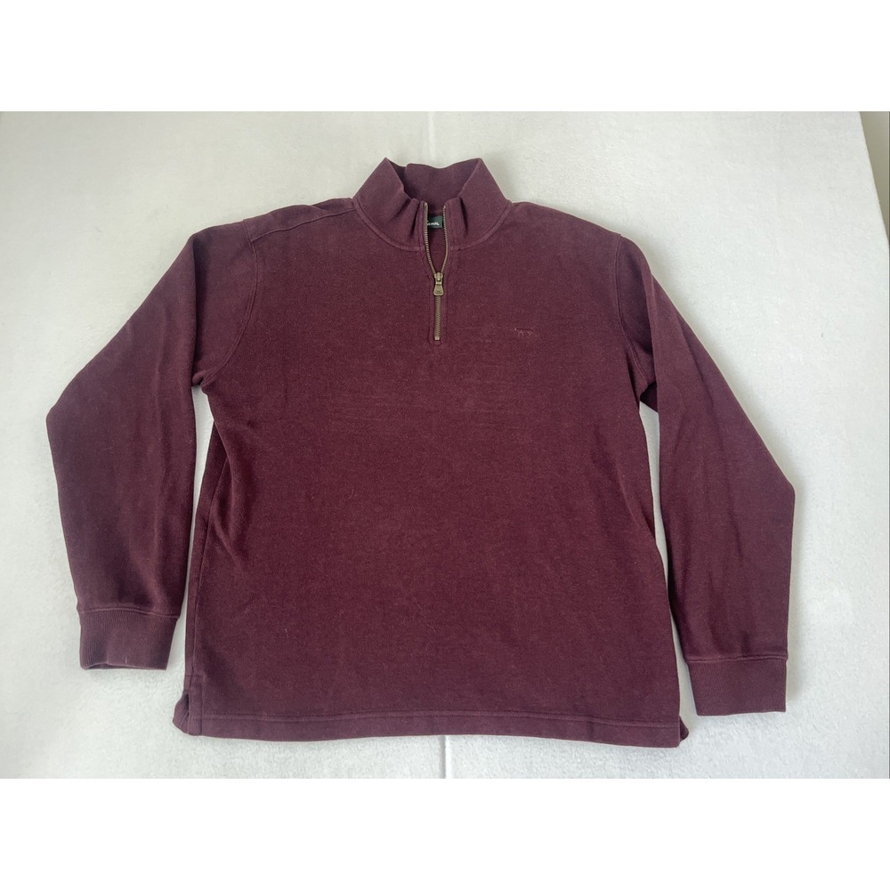 Rodd & Gunn Sweater Size L 1/4 Zip Pullover Burgundy/Maroon 100% Cotton $128